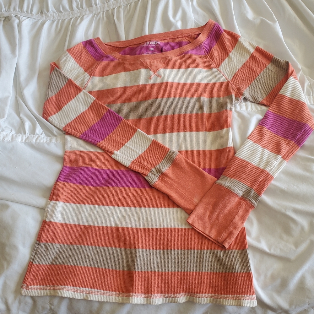Womens, Old Navy, Long Sleeve Striped Shirt
